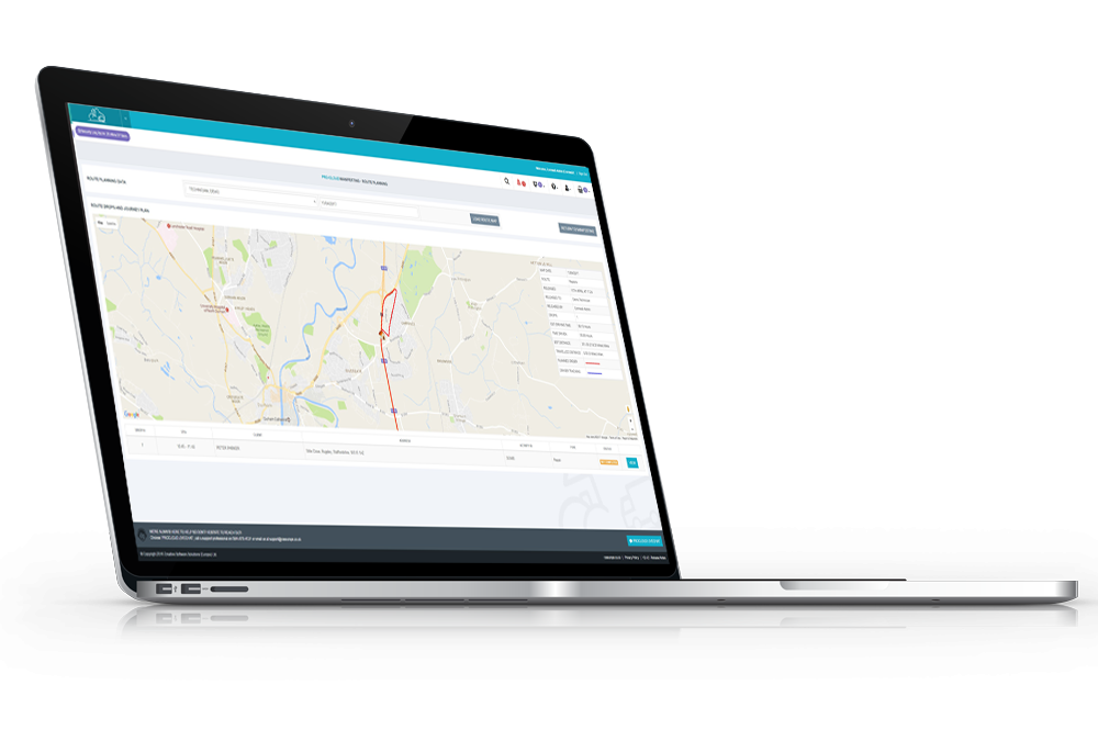 routing and logistics laptop screenshot
